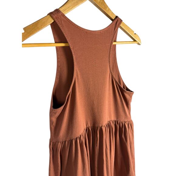 Zara Sleeveless Racerback Knit Maxi Dress Brown Size Small - Picture 10 of 11